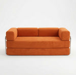 Canapé compressé modulable orange de face
