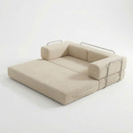 Canapé compressé modulable beige allongé