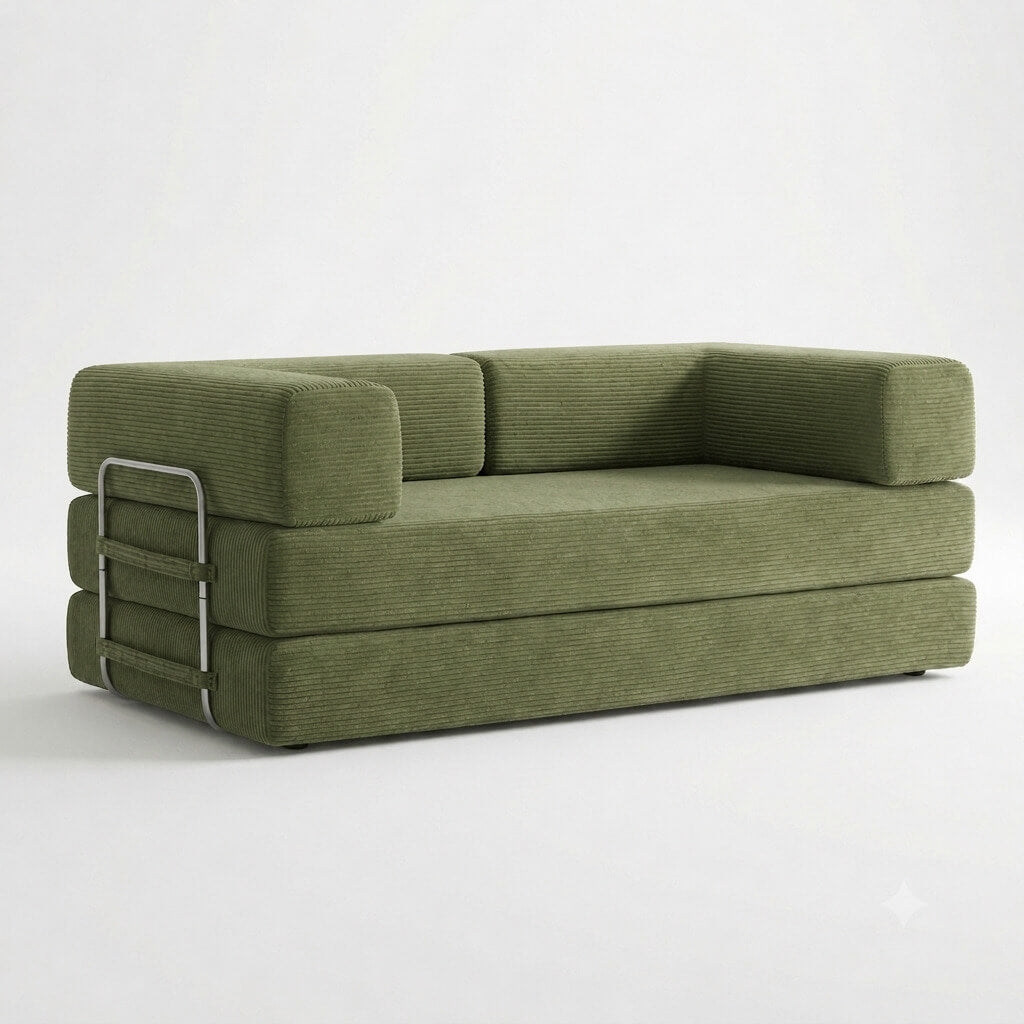 Canapé compressé modulable vert kaki