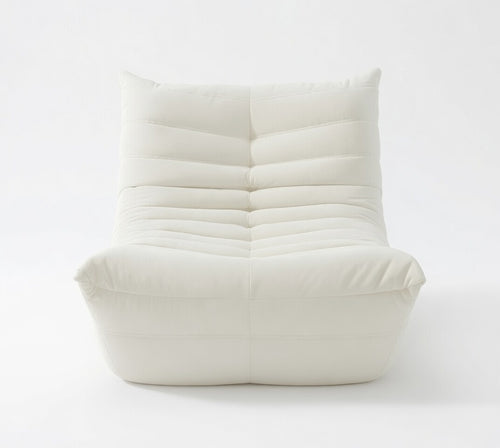 Fauteuil Lounge Compressé Blanc 1 Place vue de face