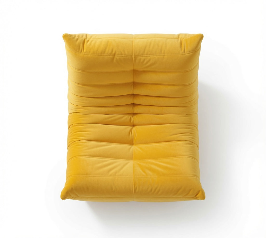 Fauteuil Lounge Compressé Jaune 1 Place vue de haut