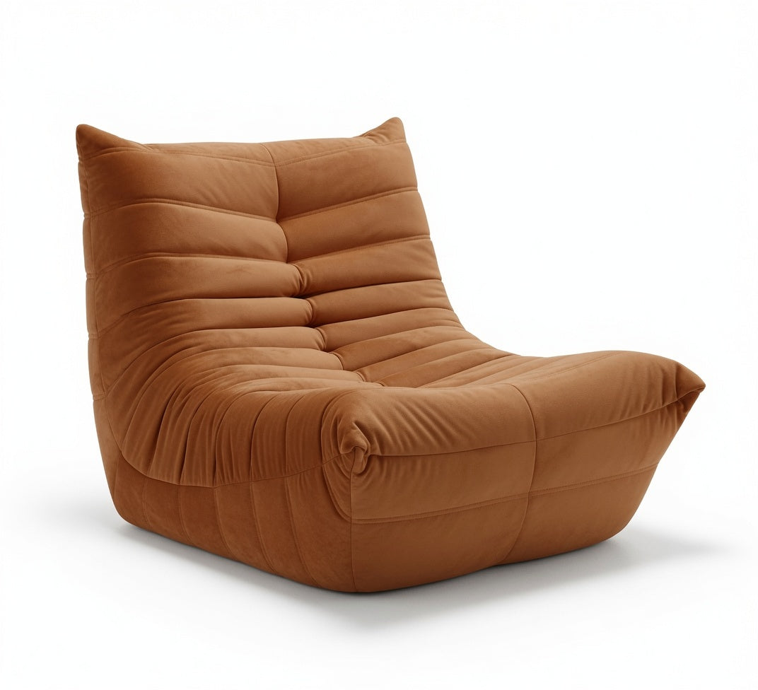 Fauteuil Lounge Compressé Marron 1 Place vue de 3/4