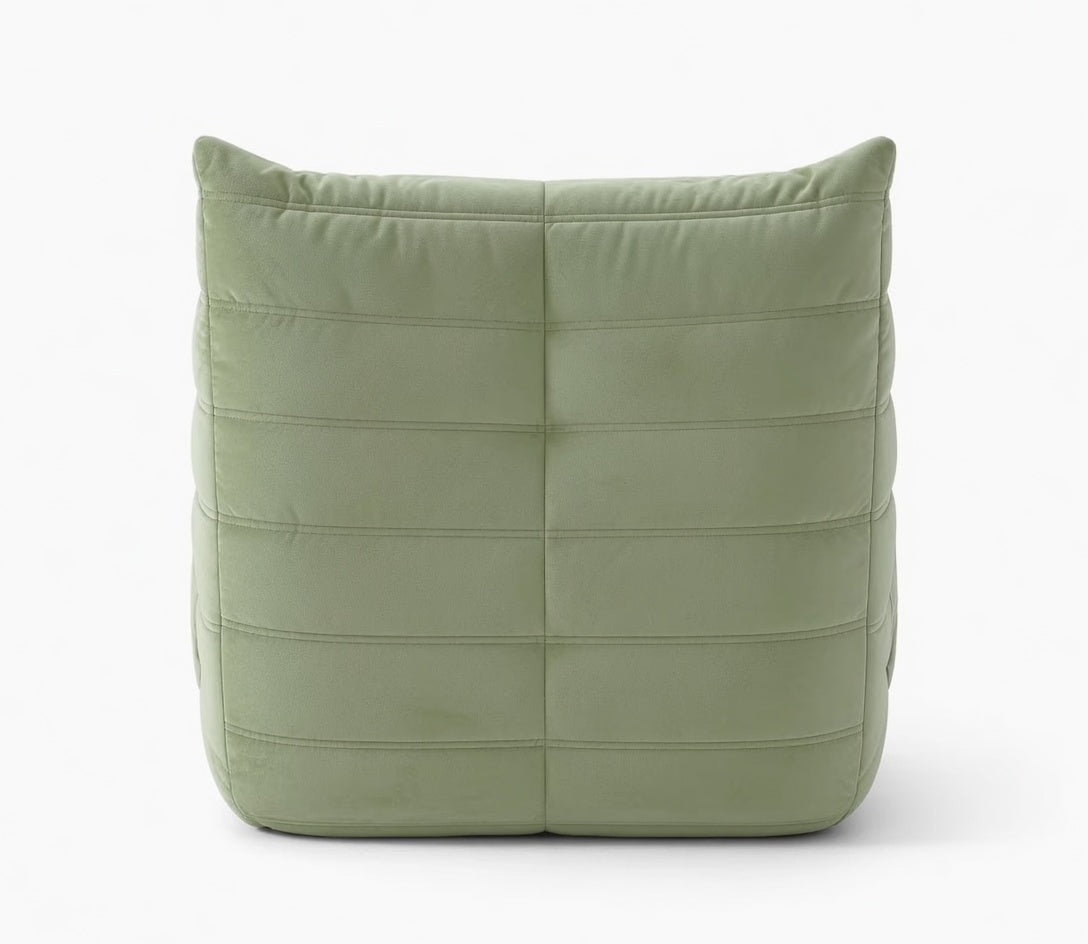 Fauteuil Lounge Compressé Vert Kaki Clair 1 Place vue de derrière
