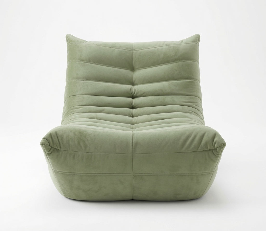 Fauteuil Lounge Compressé Vert Kaki Clair 1 Place vue de face