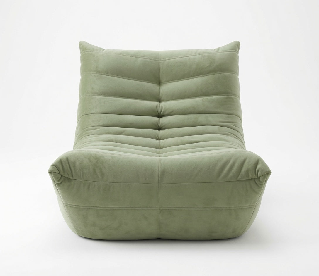 Fauteuil Lounge Compressé Vert Kaki Clair 1 Place vue de face