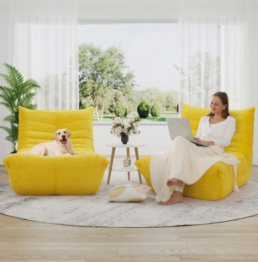 Fauteuil jaune dans le salon