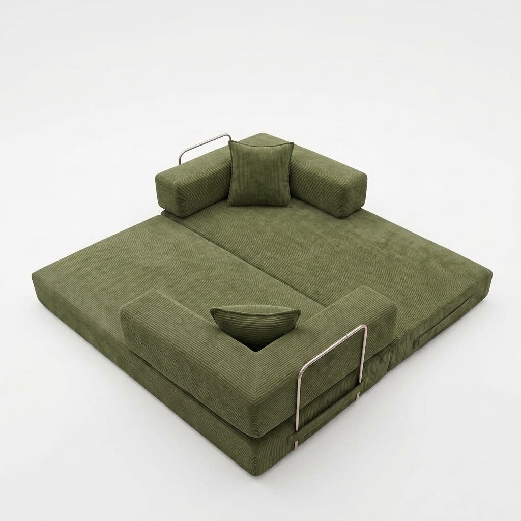 Oslo - Canapé Compressé Modulable 2 places Vert Olive Flexi Canap