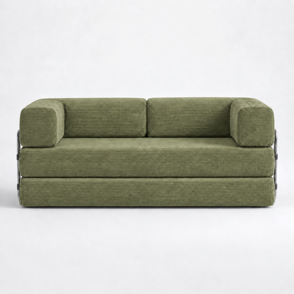 Oslo - Canapé Compressé Modulable 2 places Vert Olive Flexi Canap