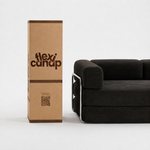 Canapé compressé modulable noir avec carton